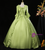 Green Short Sleeve 3D Flower Rococo Victorian Vintage Dress