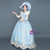 Sky Blue Appliques Long Sleeve Rococo Baroque Dress