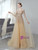 Gold Tulle Sequins Beading Flying Sleeve Prom Dress 