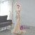 Gold Beading Feather V-neck Luxury Prom Dress