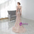 Meat Pink Beading Feather V-neck Heavy Beading Prom Dress