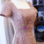 Dark Champagne Sequins Square Prom Dress