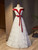 White Lace Burgundy Velvet Off the Shoulder Prom Dress