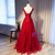 Burgundy Tulle Sequins Cap Sleeve Pleats Prom Dress