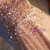 Gold Tulle Off the Shoulder Beading Sequins Prom Dress