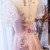 Pink Tulle Sequins Puff Sleeve Appliques Prom Dress