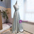 Blue Illusion V-neck Pleats Beading Prom Dress