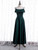 Dark Green Satin Spaghetti Straps Prom Dress