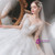 White Tulle Sequins Short Sleeve Backless Wedding Dress
