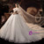 White Tulle Sequins Illusion Back Wedding Dress