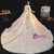 Dark Champagne Tulle Long Sleeve Sequins Appliques Wedding Dress