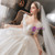 White Tulle Lace Puff Sleeve Beading Wedding Dress