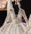 White Tulle V-neck Long Sleeve Beading Wedding Dress