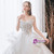 White Tulle Sequins Strapless Crystal Wedding Dress