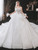 White Tulle Sequins Strapless Crystal Wedding Dress