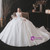 White Tulle Sequins Strapless Crystal Wedding Dress