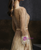 Gold Tulle Long Sleeve Beading Sequins Feather Prom Dress