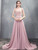 Pink Satin Backless Appliques Tassel Beading Prom Dress