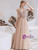 Champagne Tulle V-neck Backless Beading Prom Dress