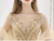 Champagne Mermaid Tulle Long Sleeve Beading Feather Prom Dress