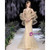 Champagne Mermaid Tulle Long Sleeve Beading Feather Prom Dress