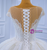 White Lace Sequins Cap Sleeve Pearls Wedding Dress