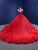 Red Tulle Halter Backless Beading Crystal Prom Dress