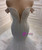 White Mermaid Sequins Pearls Feather Wedding Dress