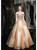 In Stock:Ship in 48 Hours Gold Sequins Appliques Prom Dress