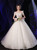 In Stock:Ship in 48 Hours Tulle Lace Puff Sleeve Beading Wedding Dress