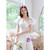 In Stock:Ship in 48 Hours White Lace Puff Sleeve Tea Length Wedding Dress