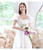 In Stock:Ship in 48 Hours White Lace Puff Sleeve Tea Length Wedding Dress