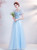 In Stock:Ship in 48 Hours Blue Sequins Beading Prom Dress
