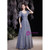 In Stock:Ship in 48 Hours Blue Square Puff Sleeve Prom Dress