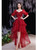 In Stock:Ship in 48 Hours Hi Lo Puff Sleeve Appliques Prom Dress