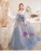 In Stock:Ship in 48 Hours Tulle Appliques Embroidery Flower Prom Dress