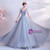 In Stock:Ship in 48 Hours Silver Tulle Sequins Beading Prom Dress