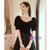 In Stock:Ship in 48 Hours Black Sequins Puff Sleeve Prom Dress