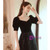In Stock:Ship in 48 Hours Black Sequins Puff Sleeve Prom Dress