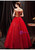 In Stock:Ship in 48 Hours Red Tulle Sequins Appliques Prom Dress