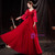 In Stock:Ship in 48 Hours Burgundy Long Sleeve Appliques Prom Dress