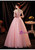 In Stock:Ship in 48 Hours Pink Off the Shoulder Appliques Prom Dress