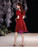 In Stock:Ship in 48 Hours Red Sequins Puff Sleeve Short  Prom Dress