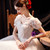In Stock:Ship in 48 Hours White Sequins V-neck Beading Prom Dress 