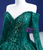 Green Sequins Long Sleeve Off the Shoulder Prom Dress