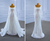 White Mermaid Sequins Square Long Sleeve Pearls Wedding Dress