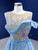 Sky Blue Satin Sequins Beading Prom Dress