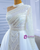 White Mermaid Seuqins Long Sleeve Pearls Wedding Dress