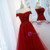 Burgundy Tulle Beading Sequins Off the Shoulder Prom Dress