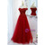 Burgundy Tulle Beading Sequins Off the Shoulder Prom Dress